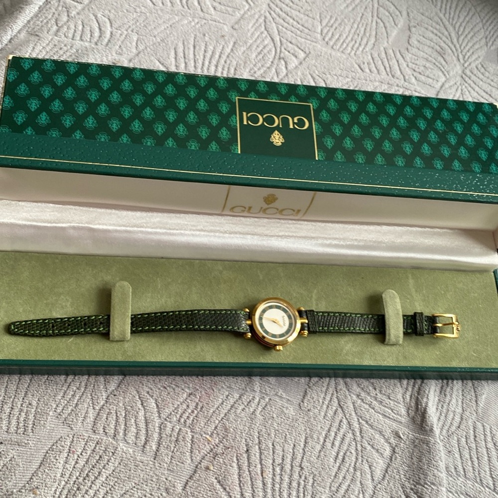 Gucci Women's Gold and Green Watch